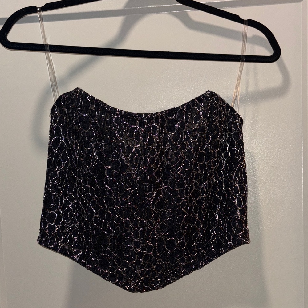 Windsor Black and Silver Lace Camisole